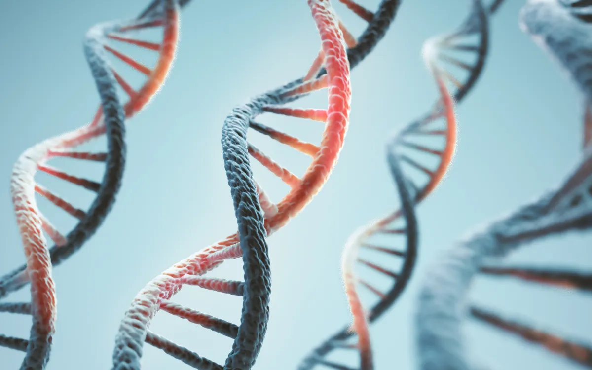 A conceptual laboratory setting representing the intersection of AI and biology.