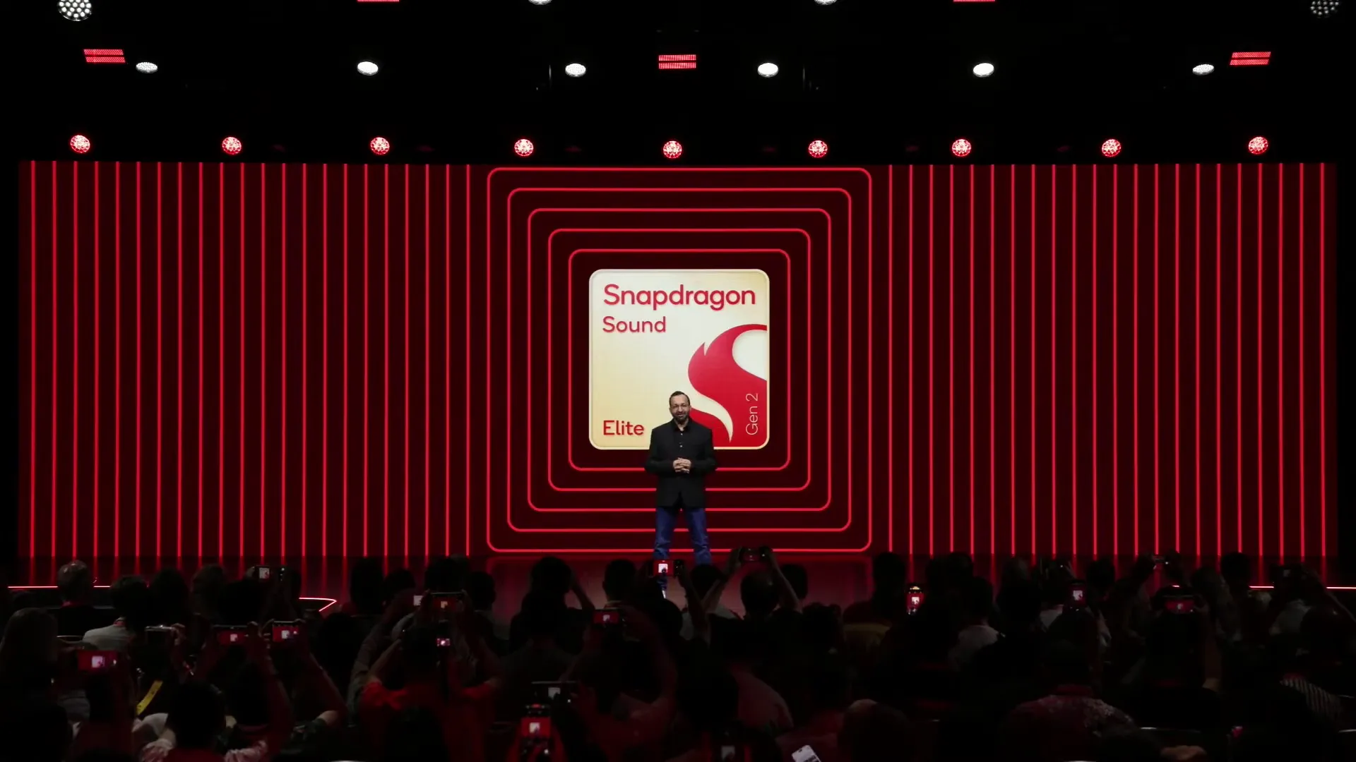 Qualcomm Snapdragon Sound branding on a tech background